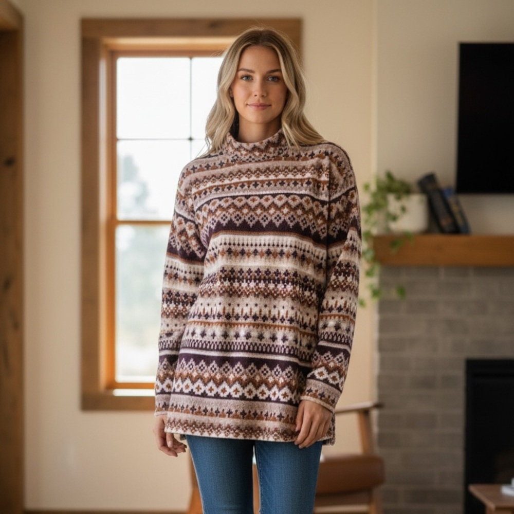 Cuddl Duds Fleecewear with Stretch Mock Neck, NWOT